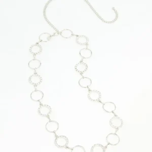 Silver Diamante & Plain Circle Belt