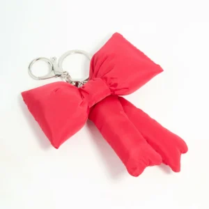 Red Puffy Bow Keychain