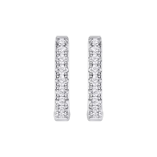 Huggie Lab Diamond Hoops Earrings