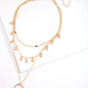 Gold Essential Disk & Circle Charm Choker