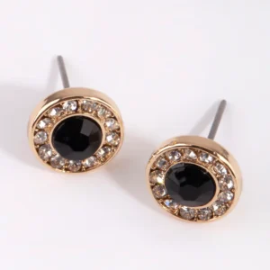 Gold Diamante Stud Earring Pack