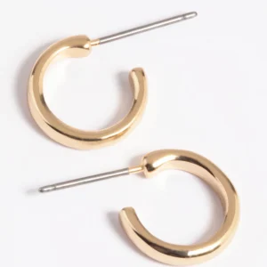 Gold Simple Huggie Hoop Earrings