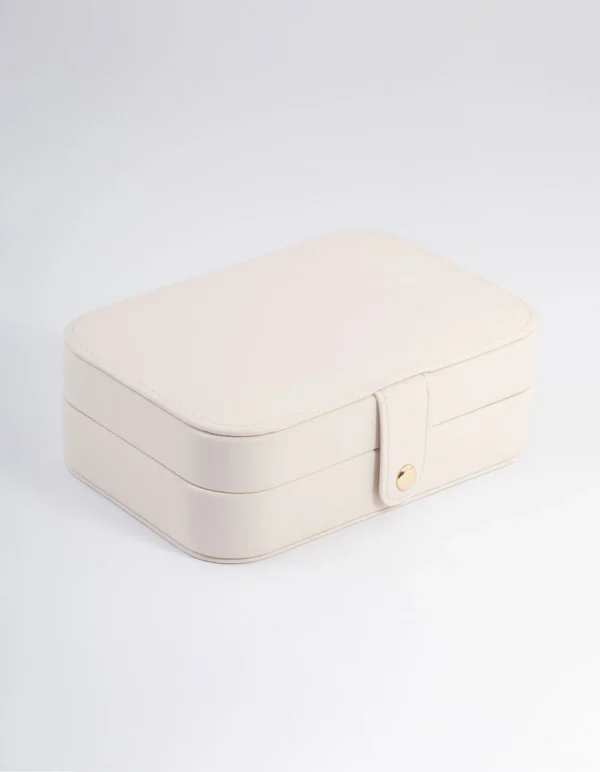 Cream Faux Leather Vanity Jewellery Box