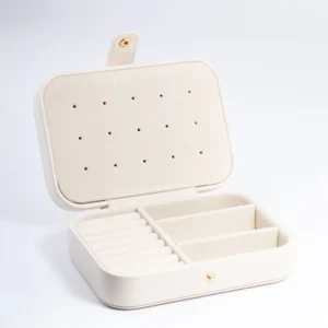 Cream Faux Leather Vanity Jewellery Box