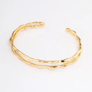 Gold Plated Double Molten Wrist Cuff