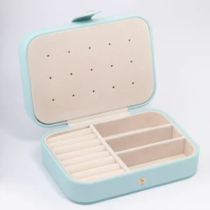 Blue Faux Leather Large Vanity Jewellery Box