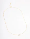 Gold Plated Sterling Silver Cubic Zirconia Heart Pendant Necklace