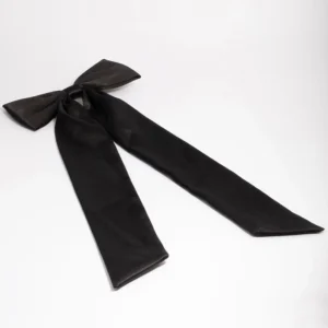 Black Fabric Relaxed Statement Hair Bow Clip