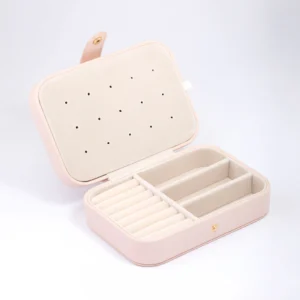 Blush Faux Leather Rectangular Jewellery Box