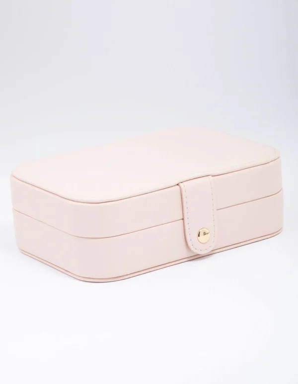 Blush Faux Leather Rectangular Jewellery Box