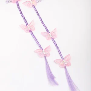 Kids Lilac Faux Hair Extension Butterfly Hair Clip