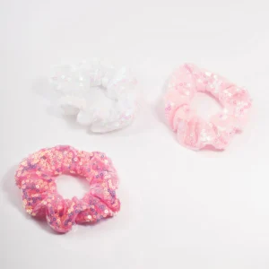 Kids Mixed Sequin Pink Scrunchies 3-Pack