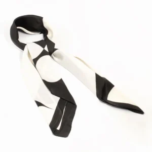 Classic Black Geometric Fabric Scarf