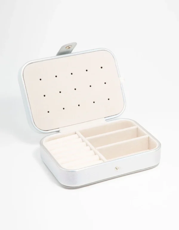 Iridescent PU Leather Rectangle Jewellery Case