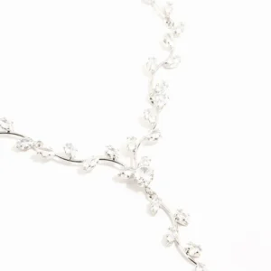 Silver Cubic Zirconia Vine Y-Necklace