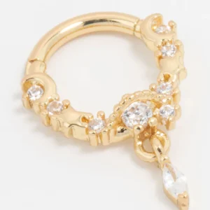 Gold Plated Surgical Steel Celestial Drop Clicker Ring