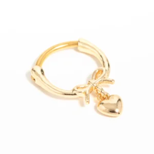 Gold Plated Surgical Steel Heart Ear Clicker