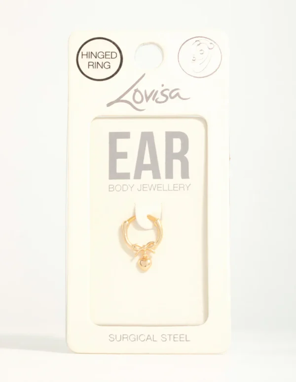 Gold Plated Surgical Steel Heart Ear Clicker