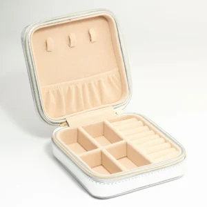 Blush Faux Leather Square Jewellery Box