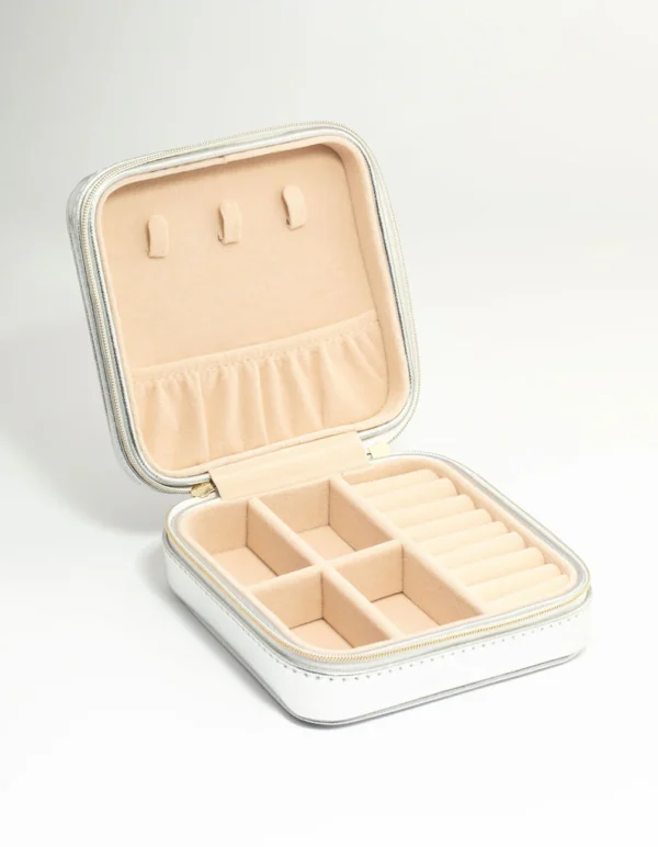 Blush Faux Leather Square Jewellery Box