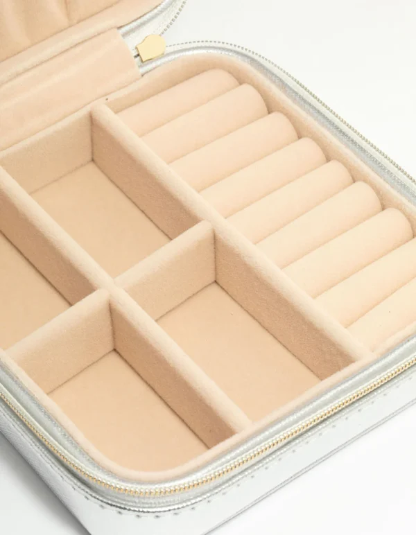 Blush Faux Leather Square Jewellery Box
