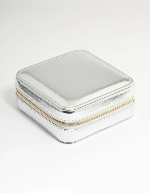 Blush Faux Leather Square Jewellery Box