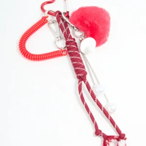 Red Rope & Heart Keychain