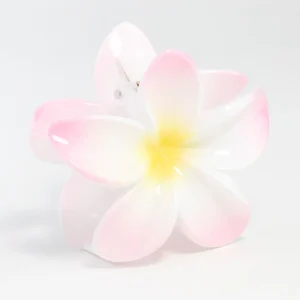 White Frangipani Flower Claw Clip