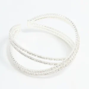 Silver Diamante Pavé Wrap Bangle