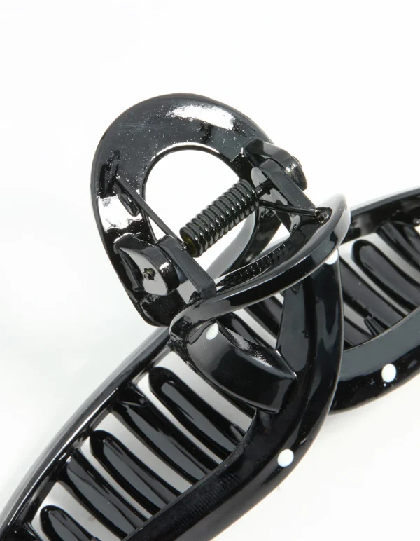 Black & White Polka Dot Loop Claw Clip