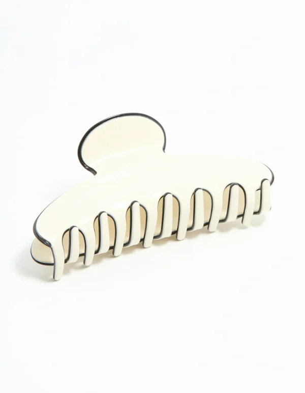 Cream & Black Claw Clip